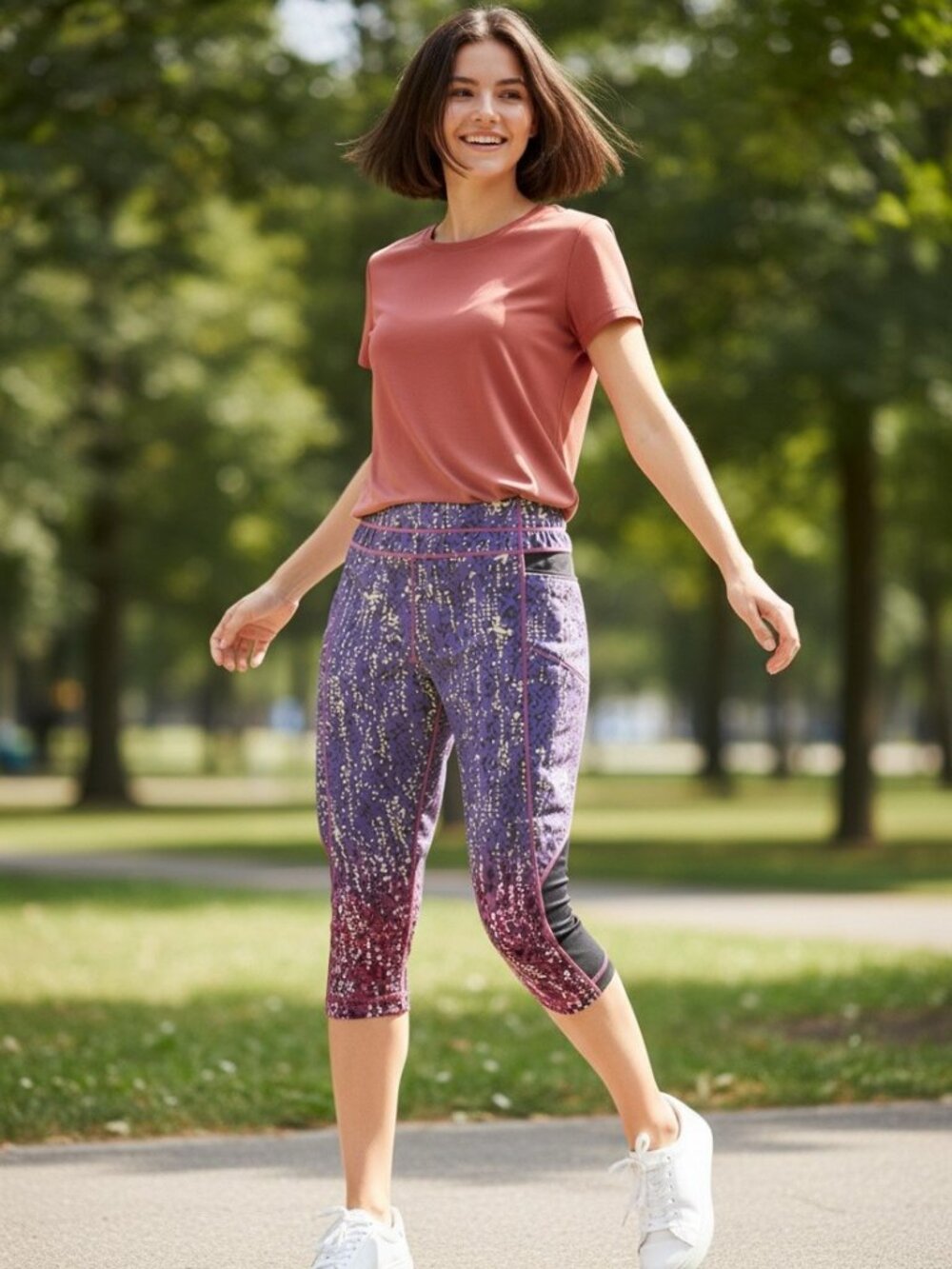 Athleta | Women’s Leggings | High-Rise, Purple/Navy | Size Large